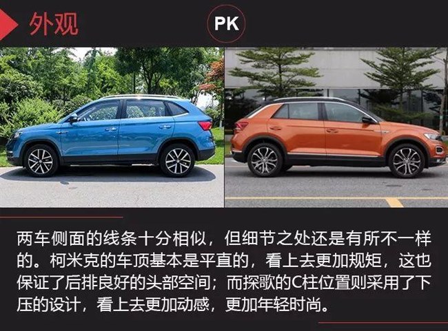 一个沉稳内敛 一个轻狂张扬 斯柯达柯米克对比大众探歌