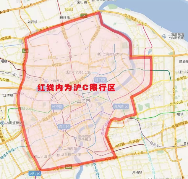 上海外环范围高清地图图片