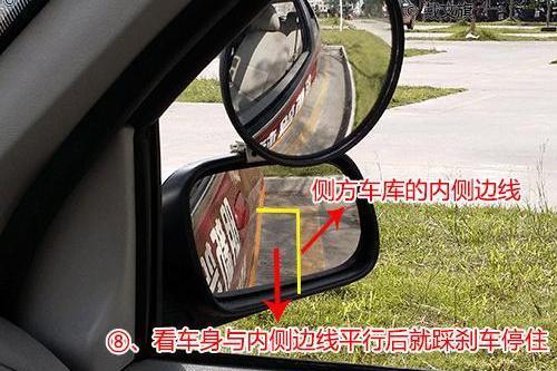 靠边停车看小镜子图解图片
