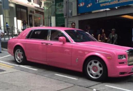 五款粉色跑车，劳斯莱斯全球仅四辆，中国的唯一一台在她手里！