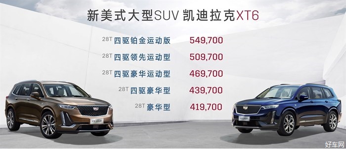 敬，而无畏 新美式大型SUV 凯迪拉克XT6尊崇上市 售价41.97-54.97万元 